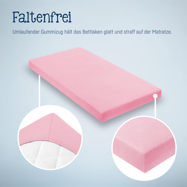 Julius Zöllner Jersey Spannbettlaken für Wiegen & Stubenwagenmatratzen 90x 40 cm, rosa Discount Store für neue Produkte