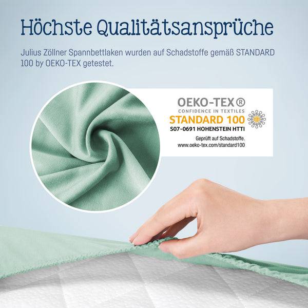 Julius Zöllner Jersey Spannbettlaken für Wiegen & Stubenwagenmatratzen 90x 40 cm, Salbei Nur noch ein Tag übrig
