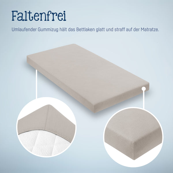 Julius Zöllner Jersey Spannbettlaken für Wiegen & Stubenwagenmatratzen 90x 40 cm, taupe Super Rabatt