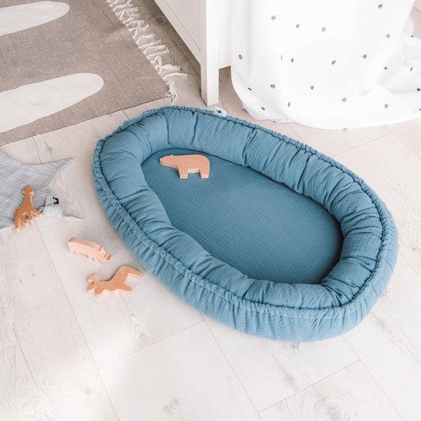Julius Zöllner Musselin Kuschelnest NIDO, Blau Black Friday Preise