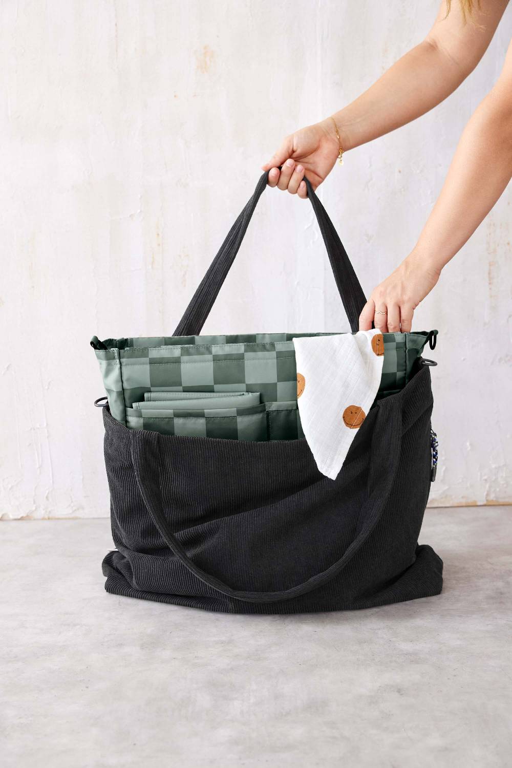 Lässig Shopper MIX - Cord, Schwarz Im Verkauf