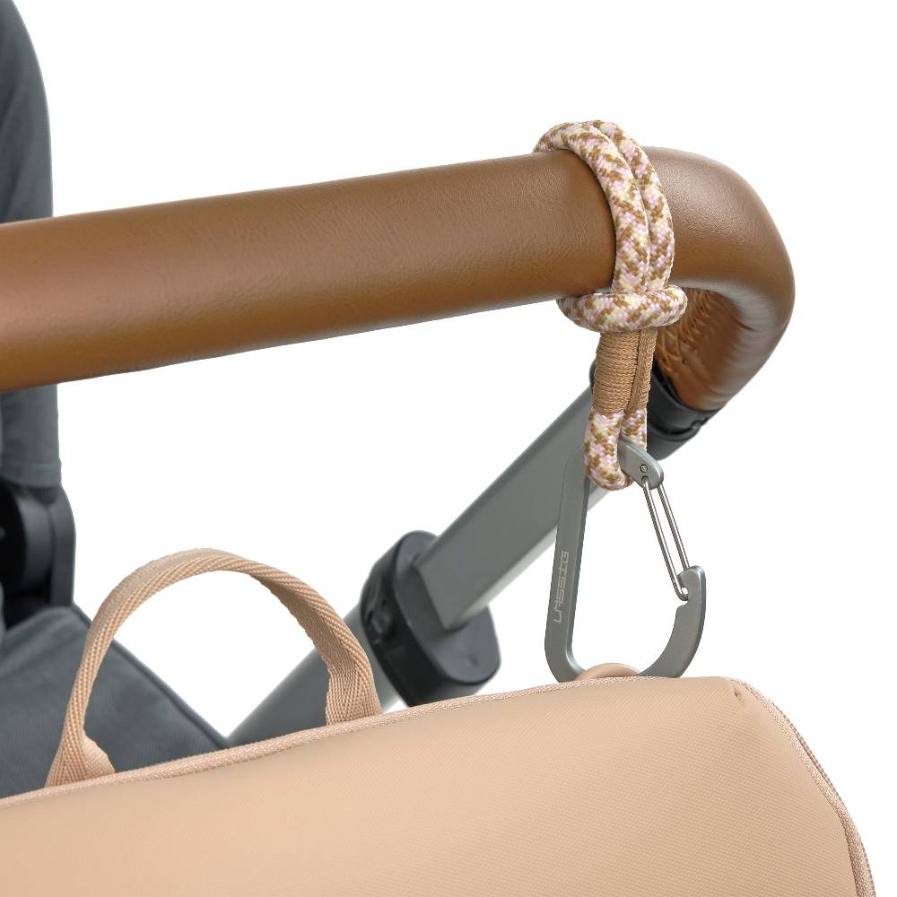 Lässig Kinderwagenhaken 2er Set - Karabiner, Beige Vanille Online