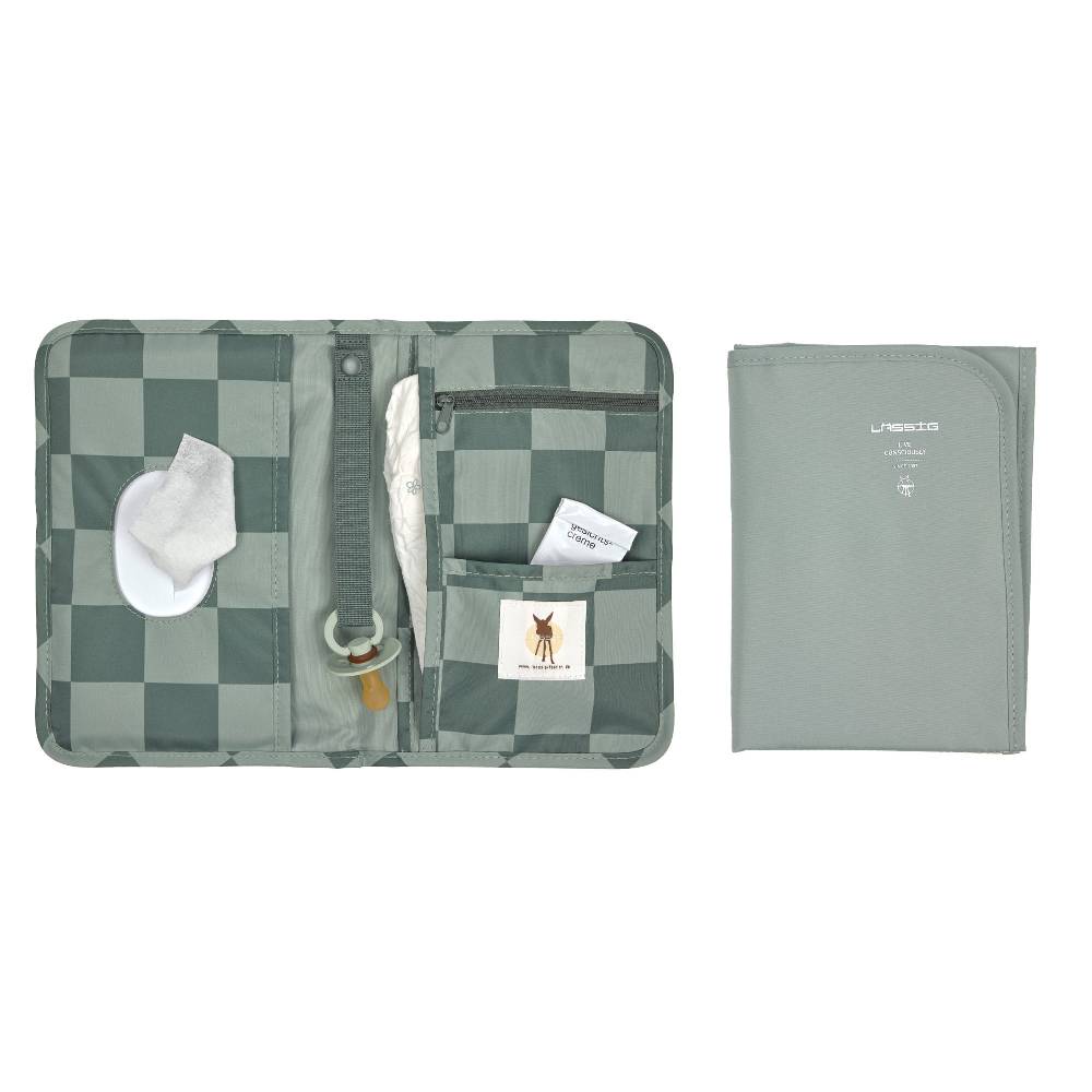 Lässig Windeltasche - kleine Wickeltasche, Grün Oliv im Angebot