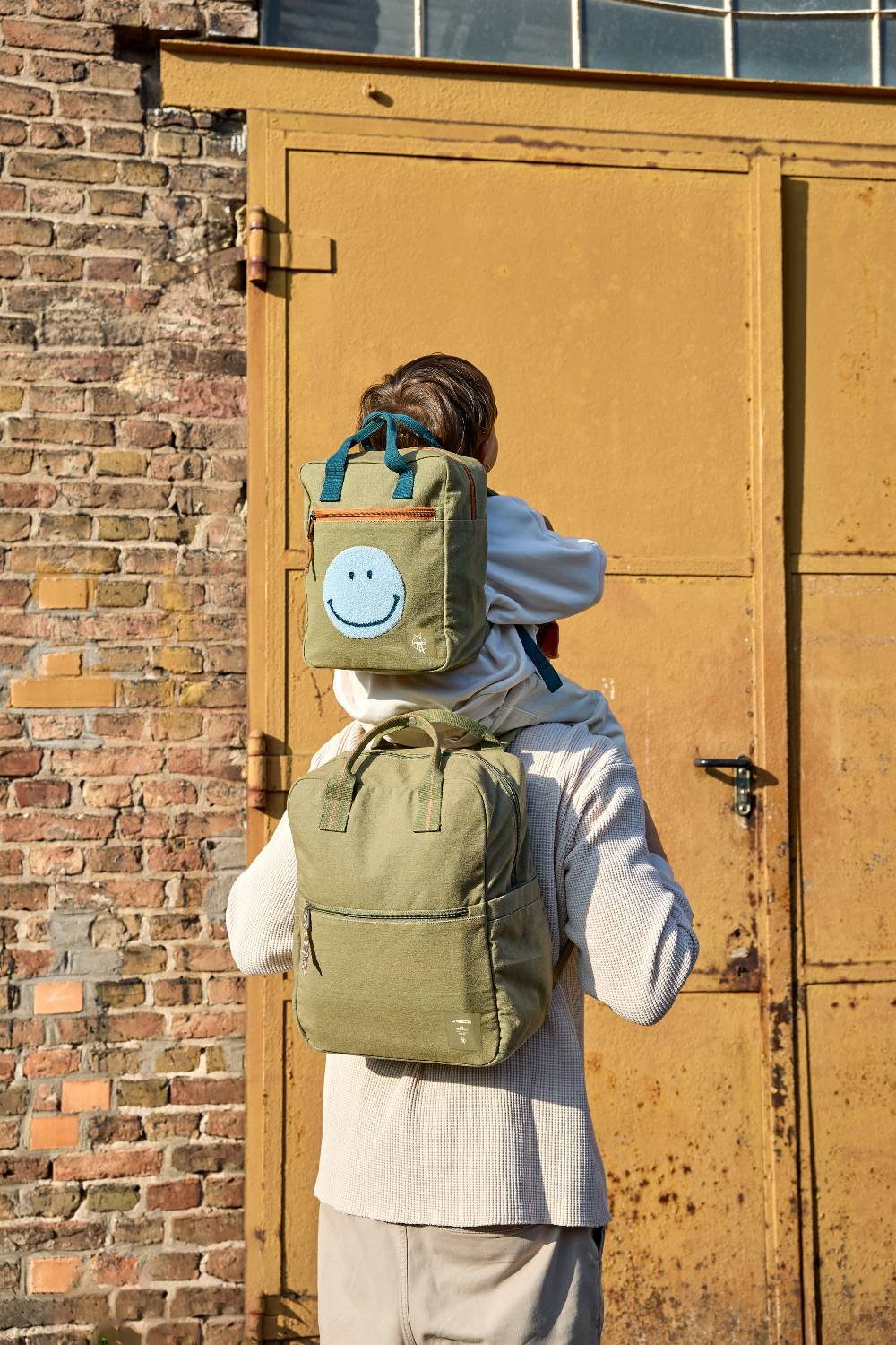 Lässig Wickelrucksack Square Little One & Me - Big, Oliv Schlussverkauf