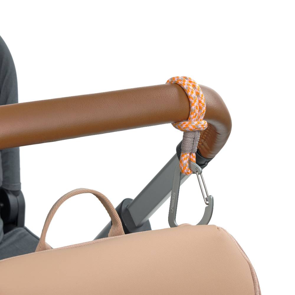 Lässig Kinderwagenhaken 2er Set - Karabiner, Beige Orange Versandkostenfrei