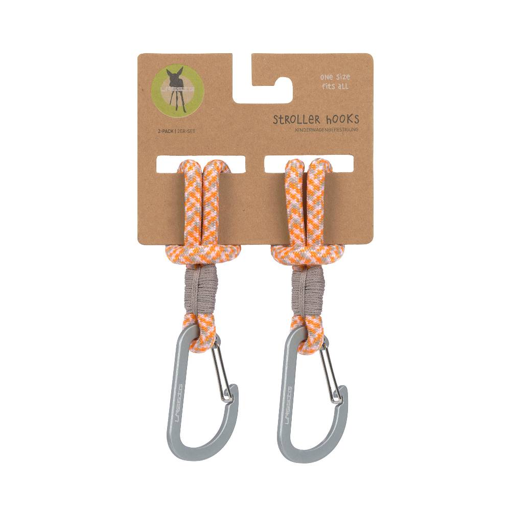 Lässig Kinderwagenhaken 2er Set - Karabiner, Beige Orange Versandkostenfrei