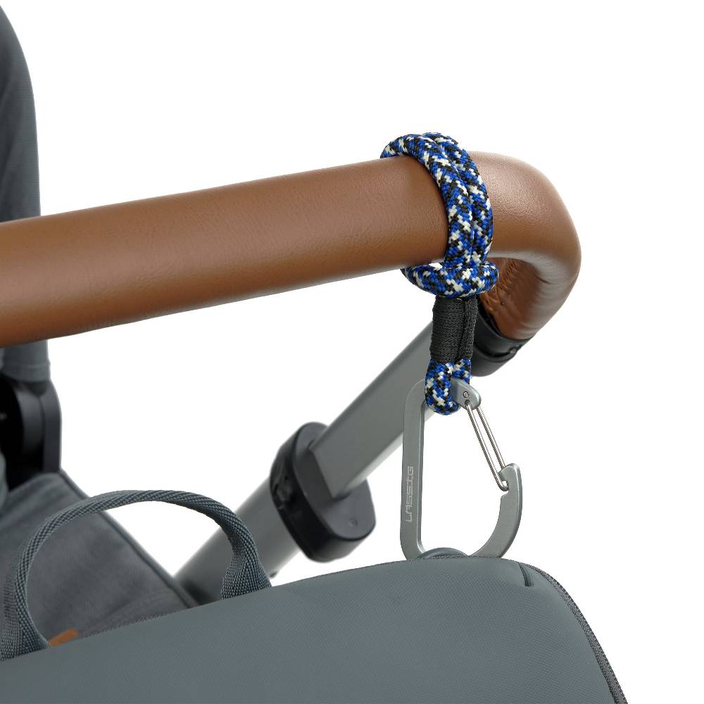 Lässig Kinderwagenhaken 2er Set - Karabiner, Schwarz Blau Großer Ausverkauf