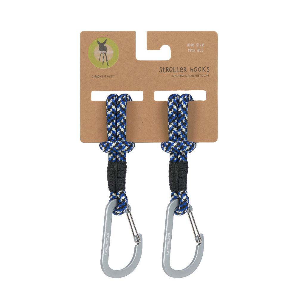 Lässig Kinderwagenhaken 2er Set - Karabiner, Schwarz Blau Großer Ausverkauf