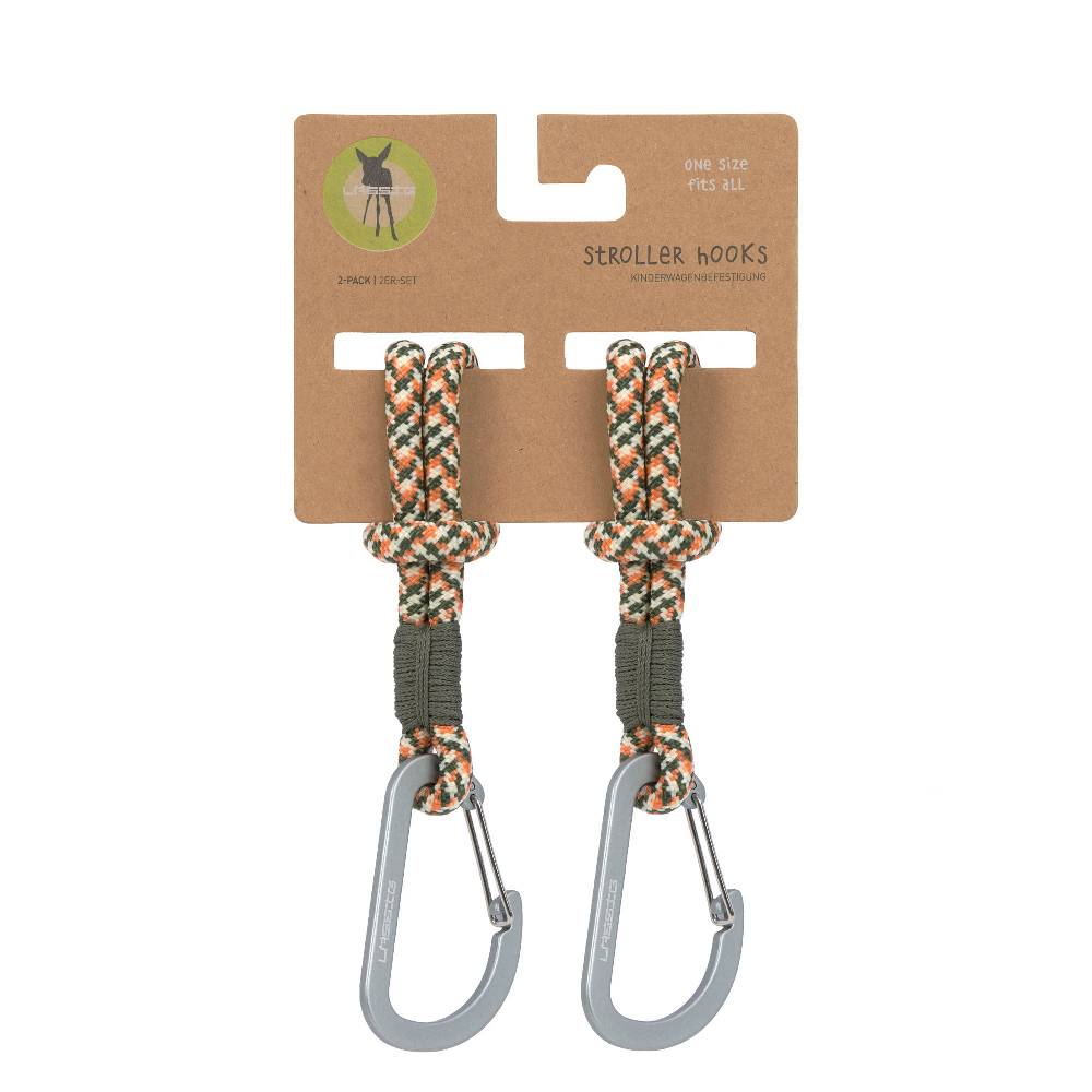 Lässig Kinderwagenhaken 2er Set - Karabiner, Oliv Rot Flash Sale