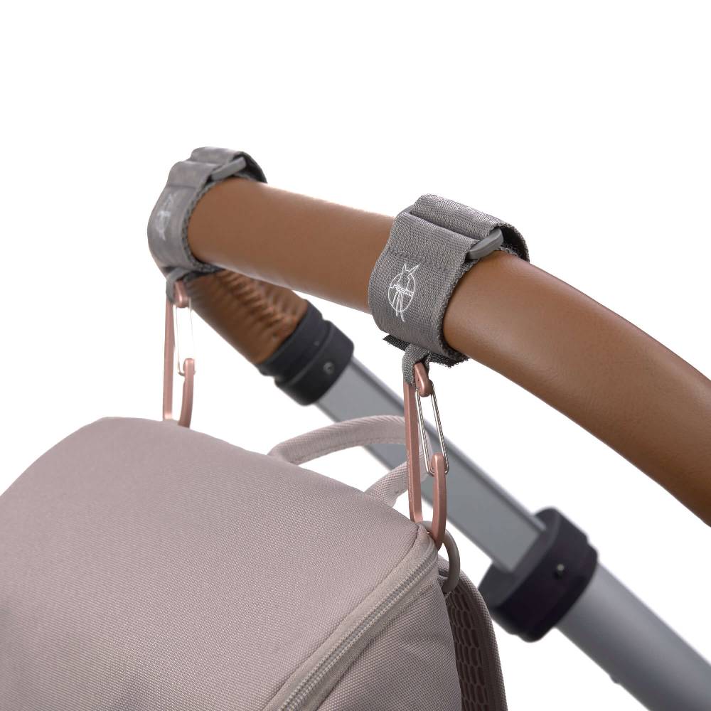 Lässig Kinderwagenhaken 2er Set - Karabiner, Grau Vatertagsangebot