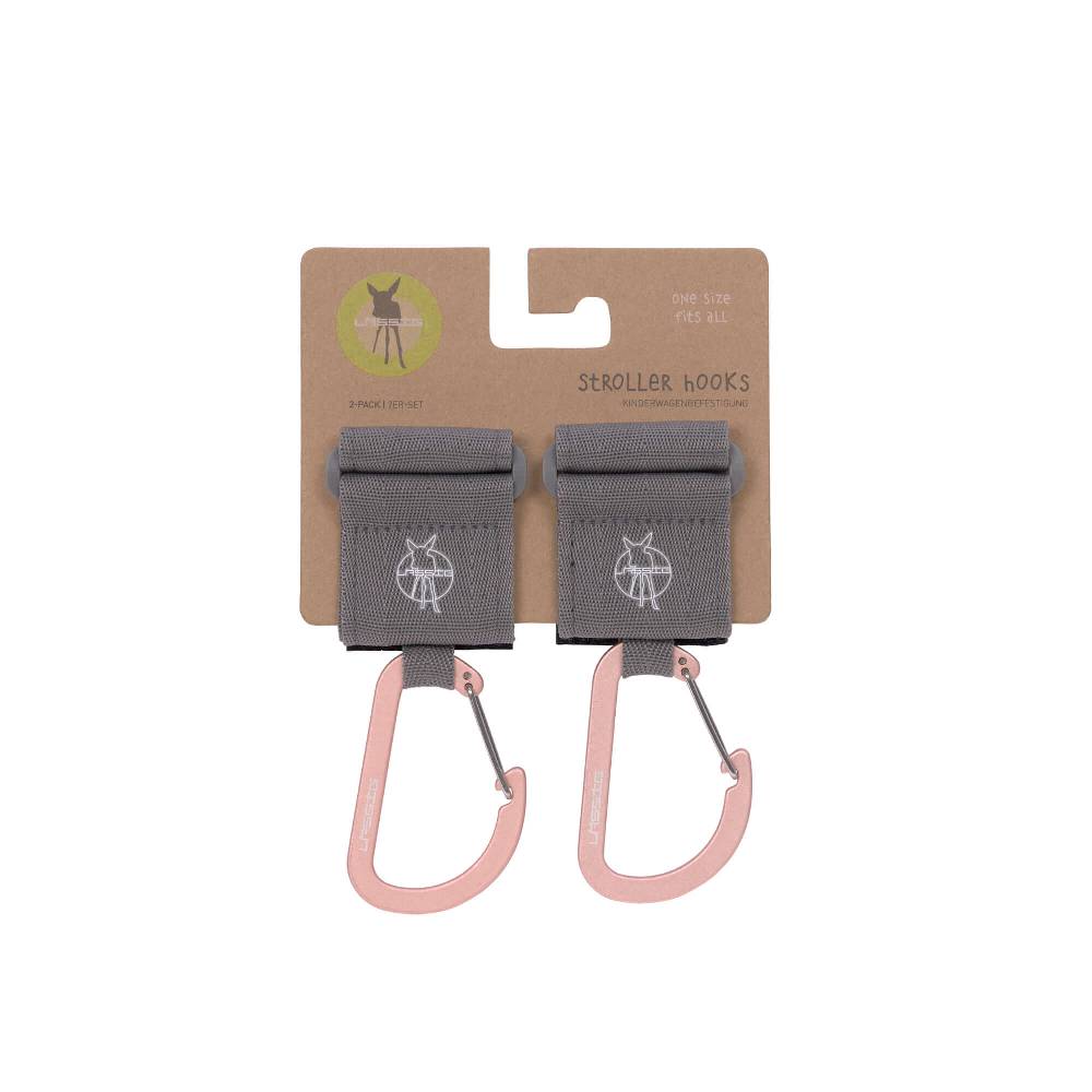Lässig Kinderwagenhaken 2er Set - Karabiner, Grau Vatertagsangebot