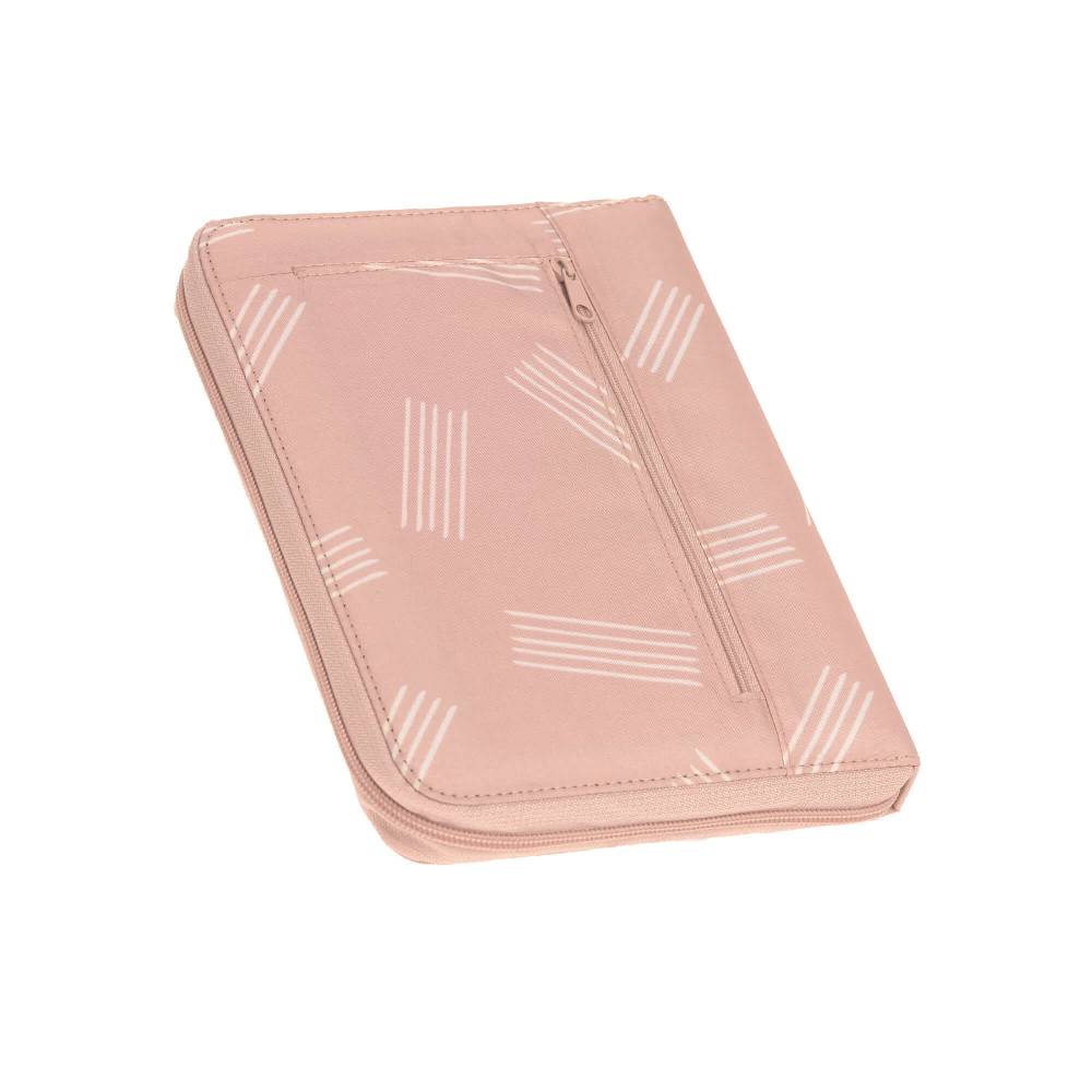 Lässig Mutterpasshülle mit Reißverschluss - Soft Stripes Rose, Rosa Letzte 2 Tage