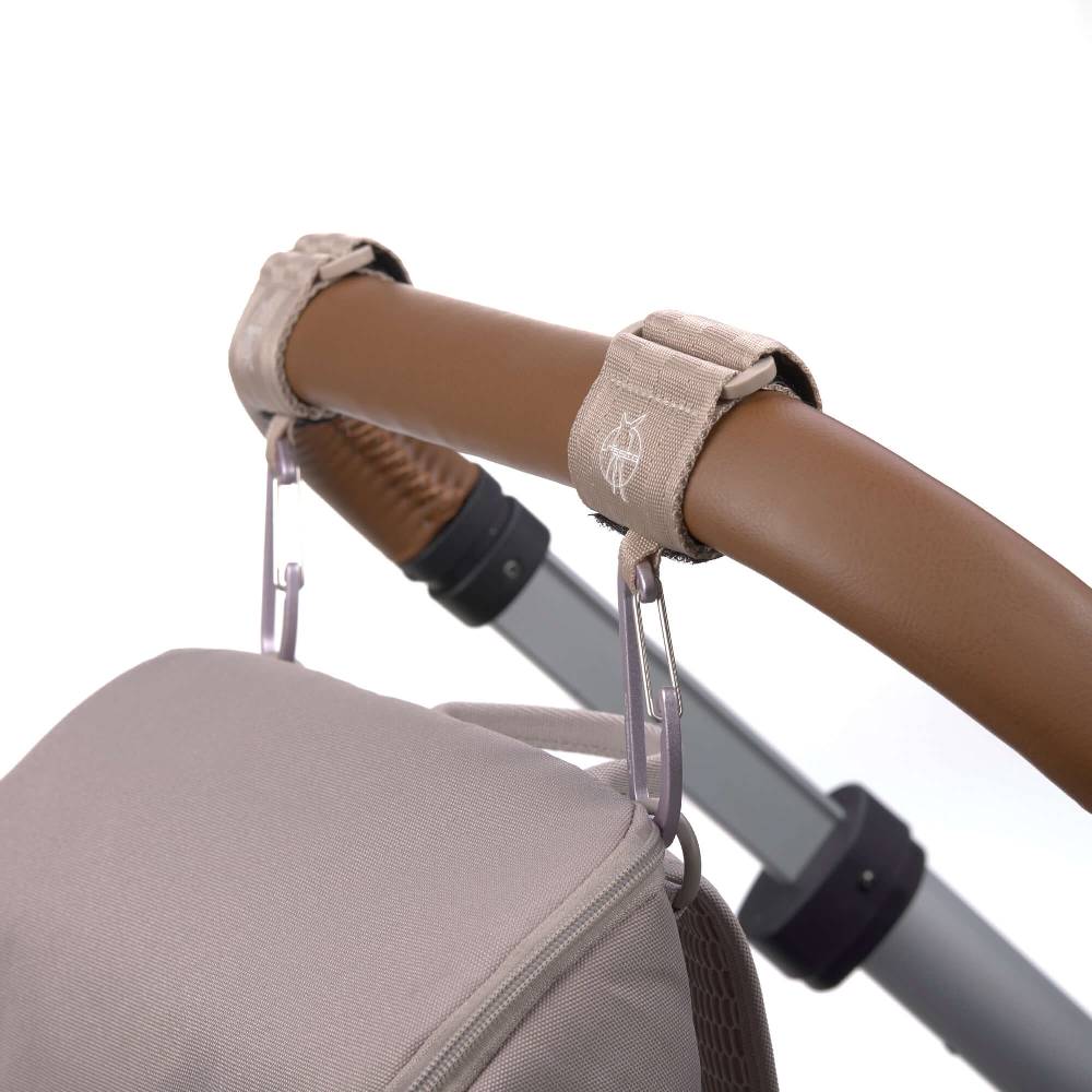 Lässig Kinderwagenhaken 2er Set - Karabiner, Beige Super Rabatt