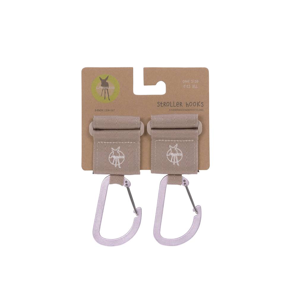 Lässig Kinderwagenhaken 2er Set - Karabiner, Beige Super Rabatt