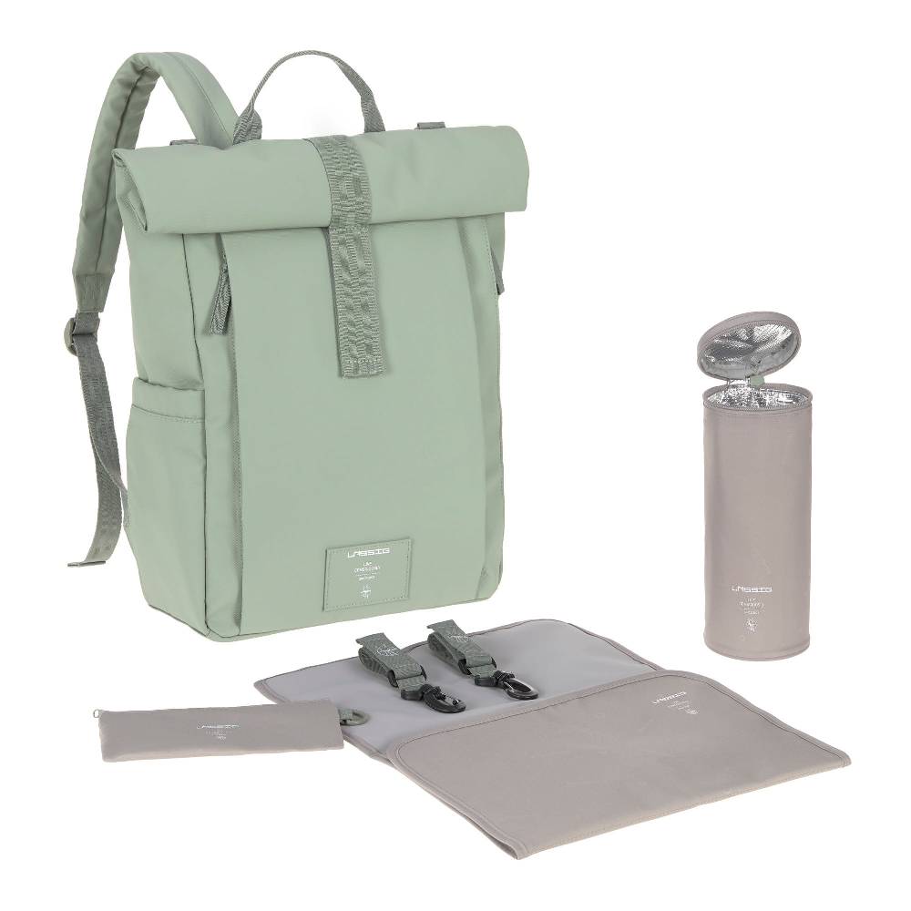 Lässig Wickelrucksack - Rolltop Up Backpack, Silbergrün Kostenloser Versand international