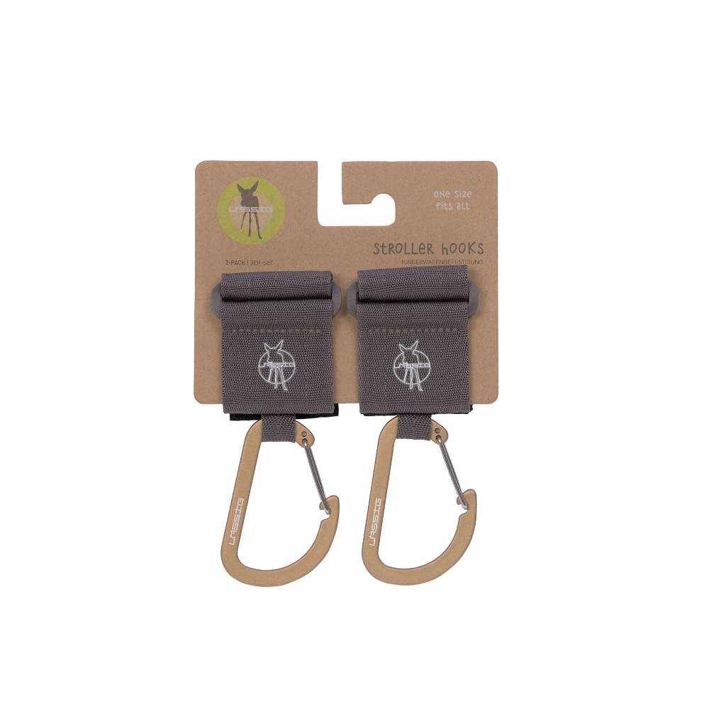Lässig Kinderwagenhaken 2er Set - Karabiner, Anthrazit Limitierter Zeitrabatt