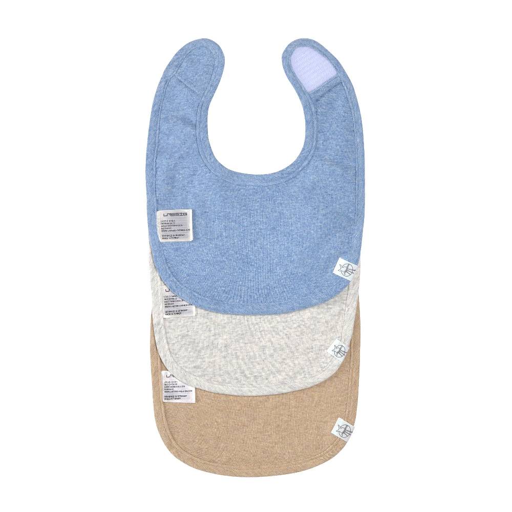 Lässig Spucklätzchen 3er Set - Baumwolle (bio), Blau Hellgrau Beige Online Shopping