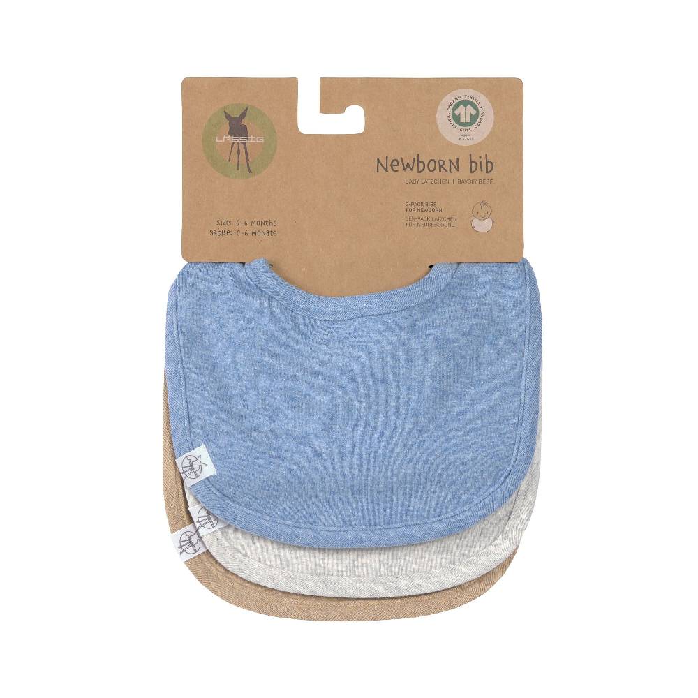 Lässig Spucklätzchen 3er Set - Baumwolle (bio), Blau Hellgrau Beige Online Shopping