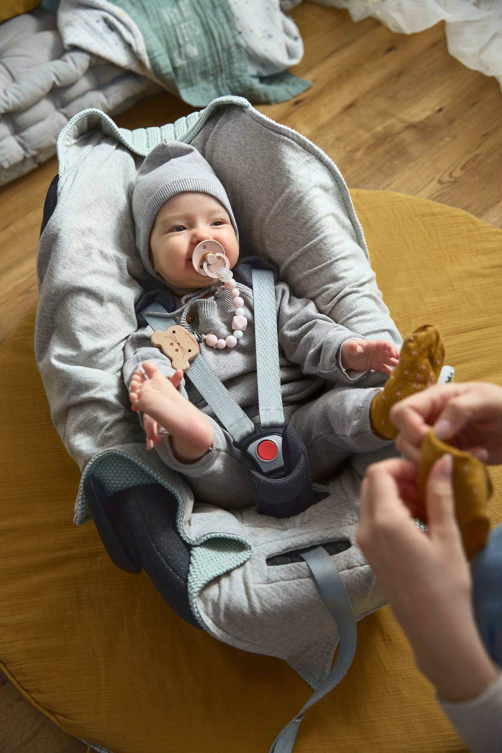 Lässig Einschlagdecke Baby - Bio Baumwolle, Light Mint Blitzangebot