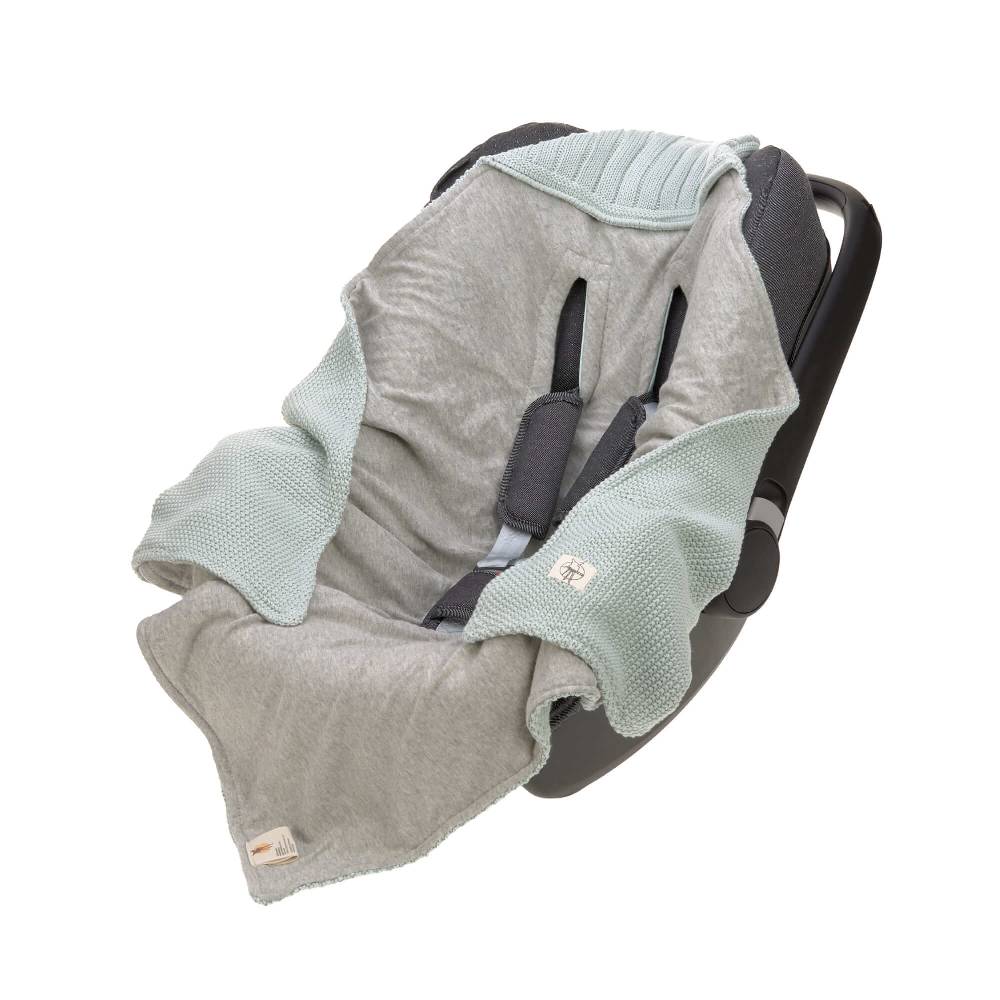 Lässig Einschlagdecke Baby - Bio Baumwolle, Light Mint Blitzangebot