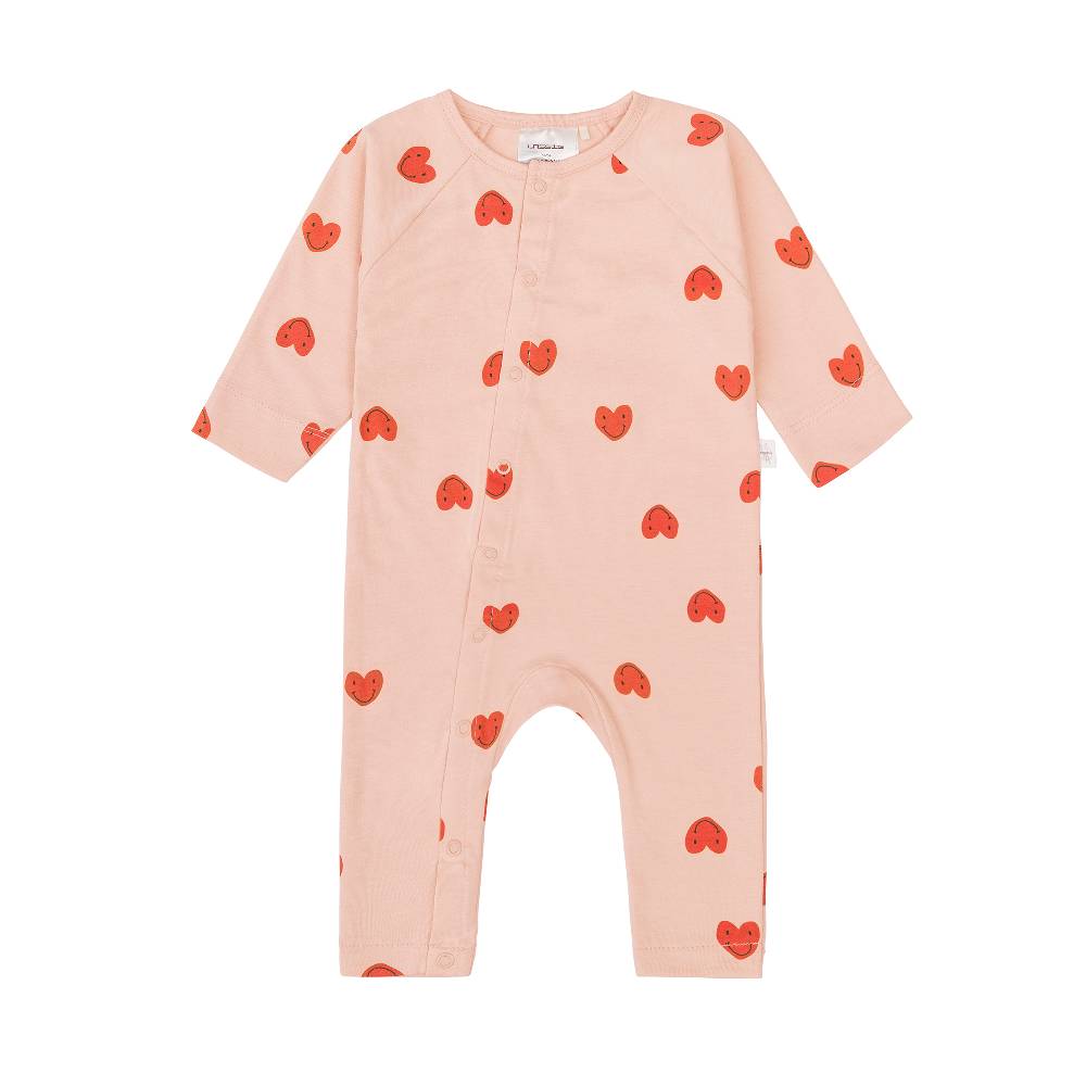 Lässig Baby Schlafoverall - Bio Baumwolle, Herzen, Rosa VIP-Rabatte