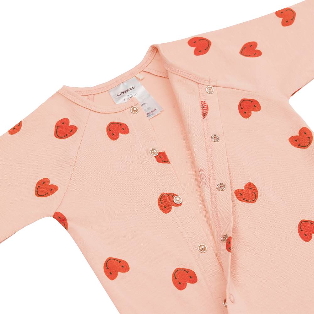 Lässig Baby Schlafoverall - Bio Baumwolle, Herzen, Rosa VIP-Rabatte