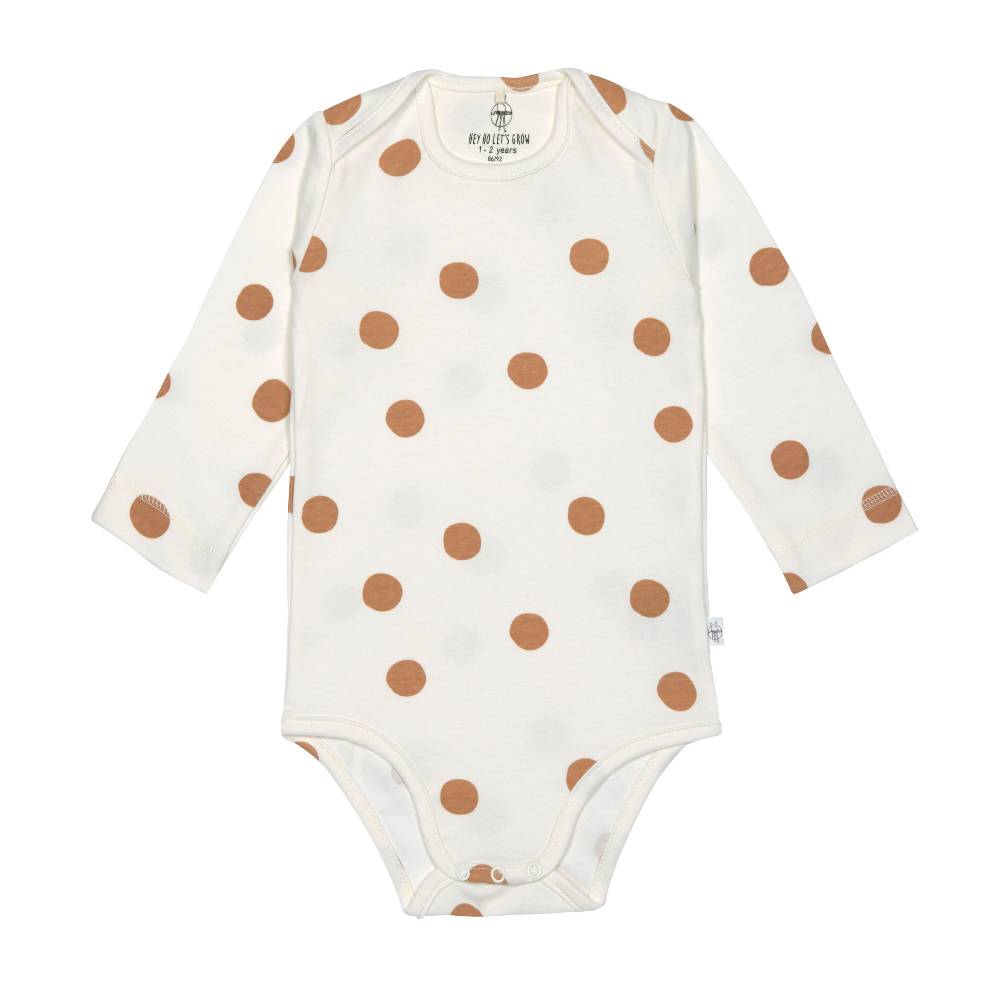 Lässig Baby Body langarm - Bio Baumwolle, Punkte, Weiß