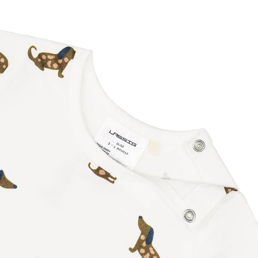 Lässig Baby Jumpsuit - Bio Baumwolle, Hund, Beige Bis zu 65% Rabatt