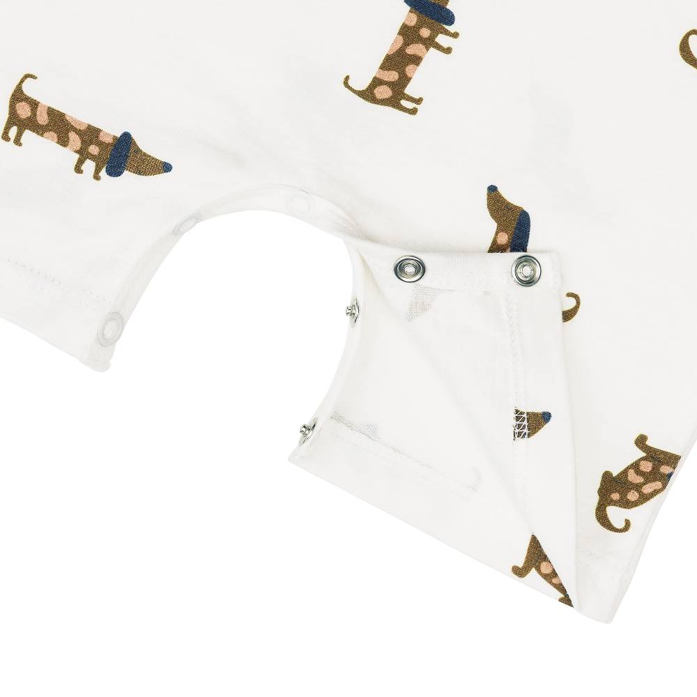 Lässig Baby Jumpsuit - Bio Baumwolle, Hund, Beige Bis zu 65% Rabatt