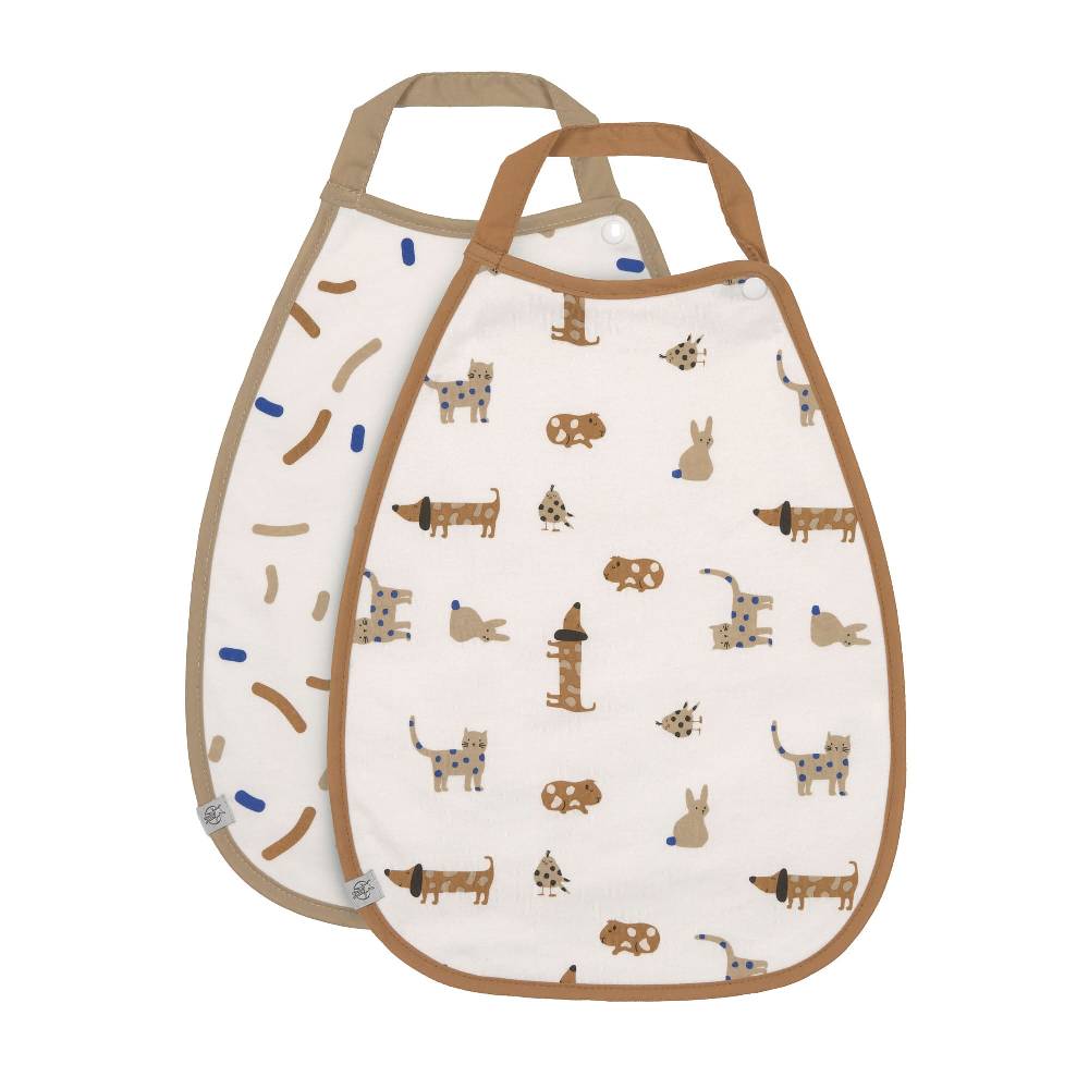 Lässig Baby Lätzchen Extra Groß (2 Stk), Little Mateys Royal Blau