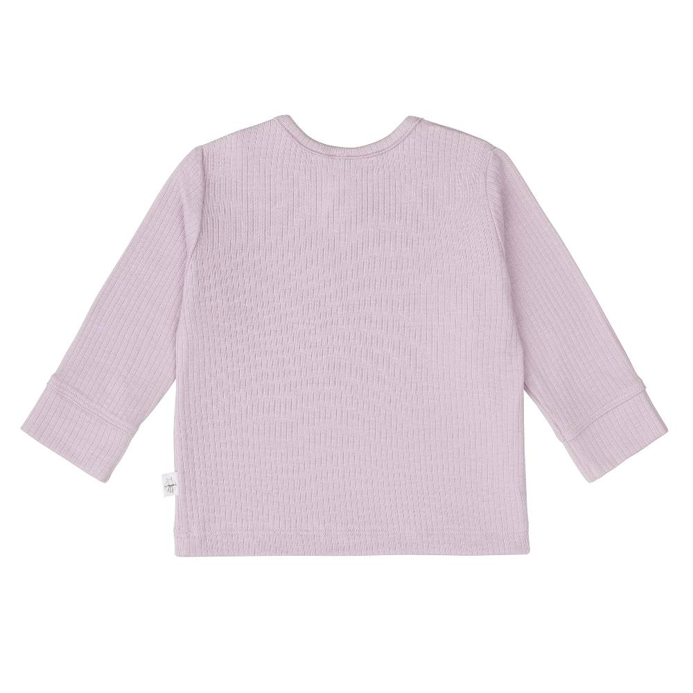 Lässig Baby Langarm Shirt - gerippt, Lila Begrenzt auf 3 Tage