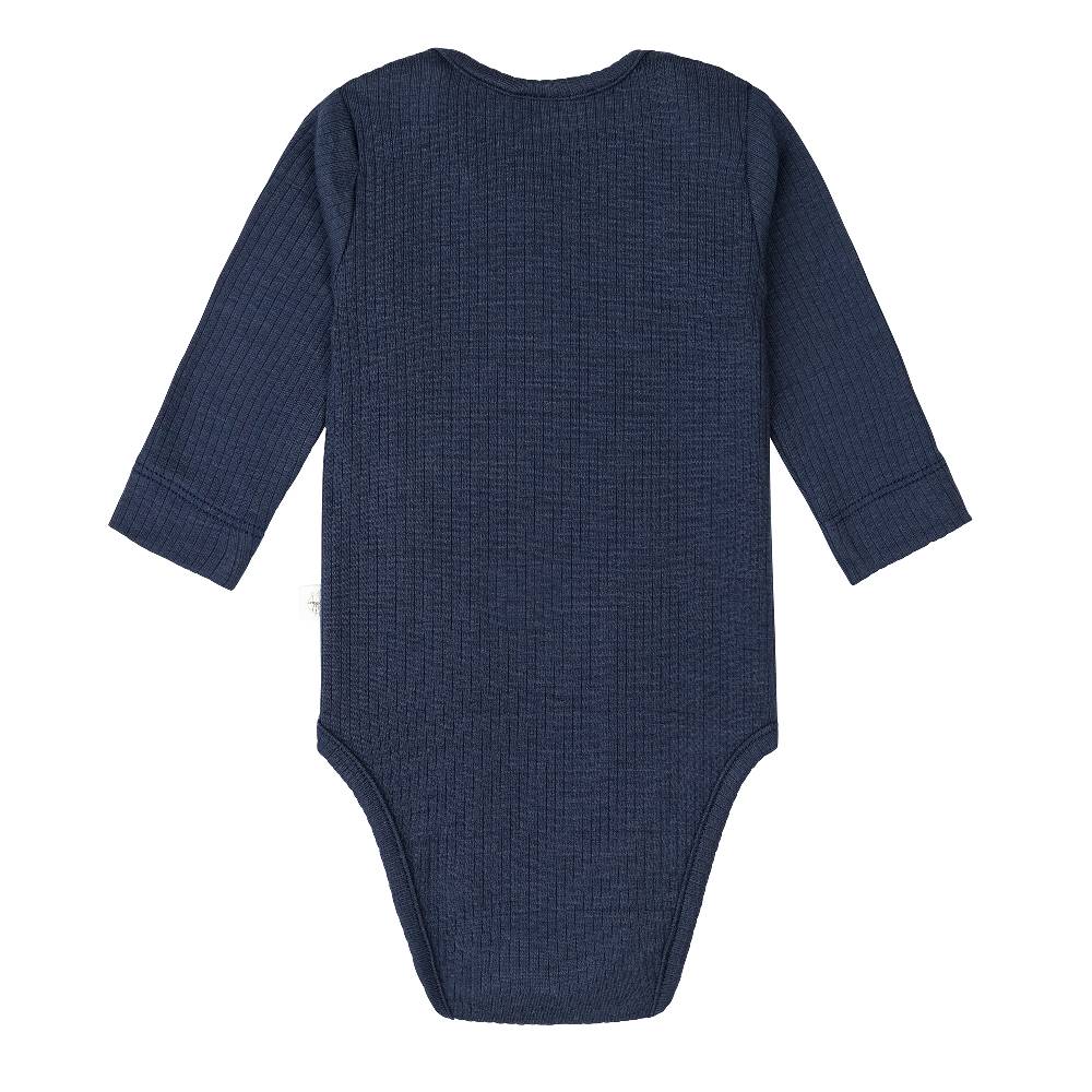 Lässig Baby Body Langarm - gerippt, Blau zollfrei