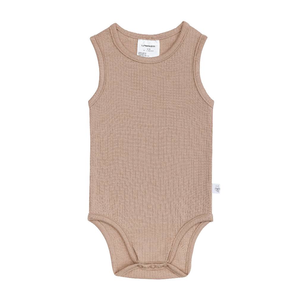 Lässig Baby Body - Ärmellos gerippt, Hellbraun 50% Rabatt für begrenzte Zeit