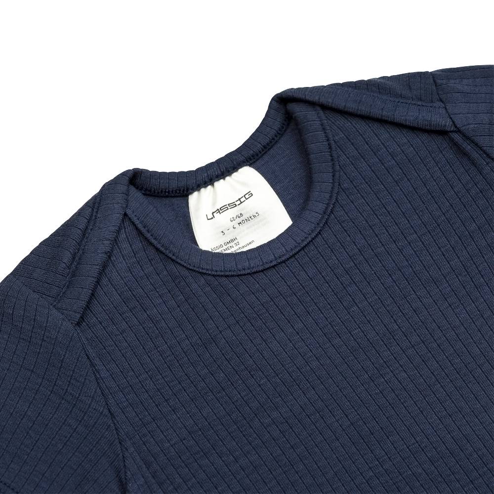 Lässig Baby Body Kurzarm - gerippt, Blau Outlet