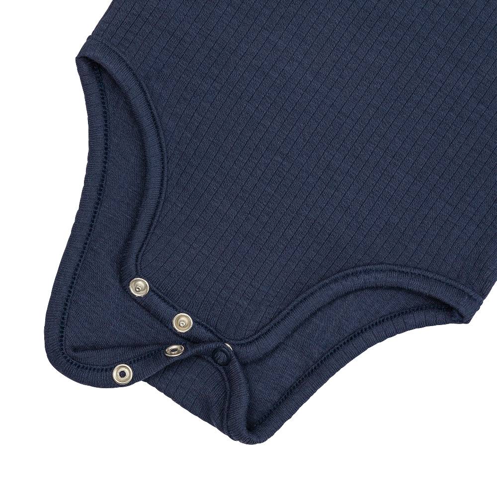 Lässig Baby Body Kurzarm - gerippt, Blau Outlet