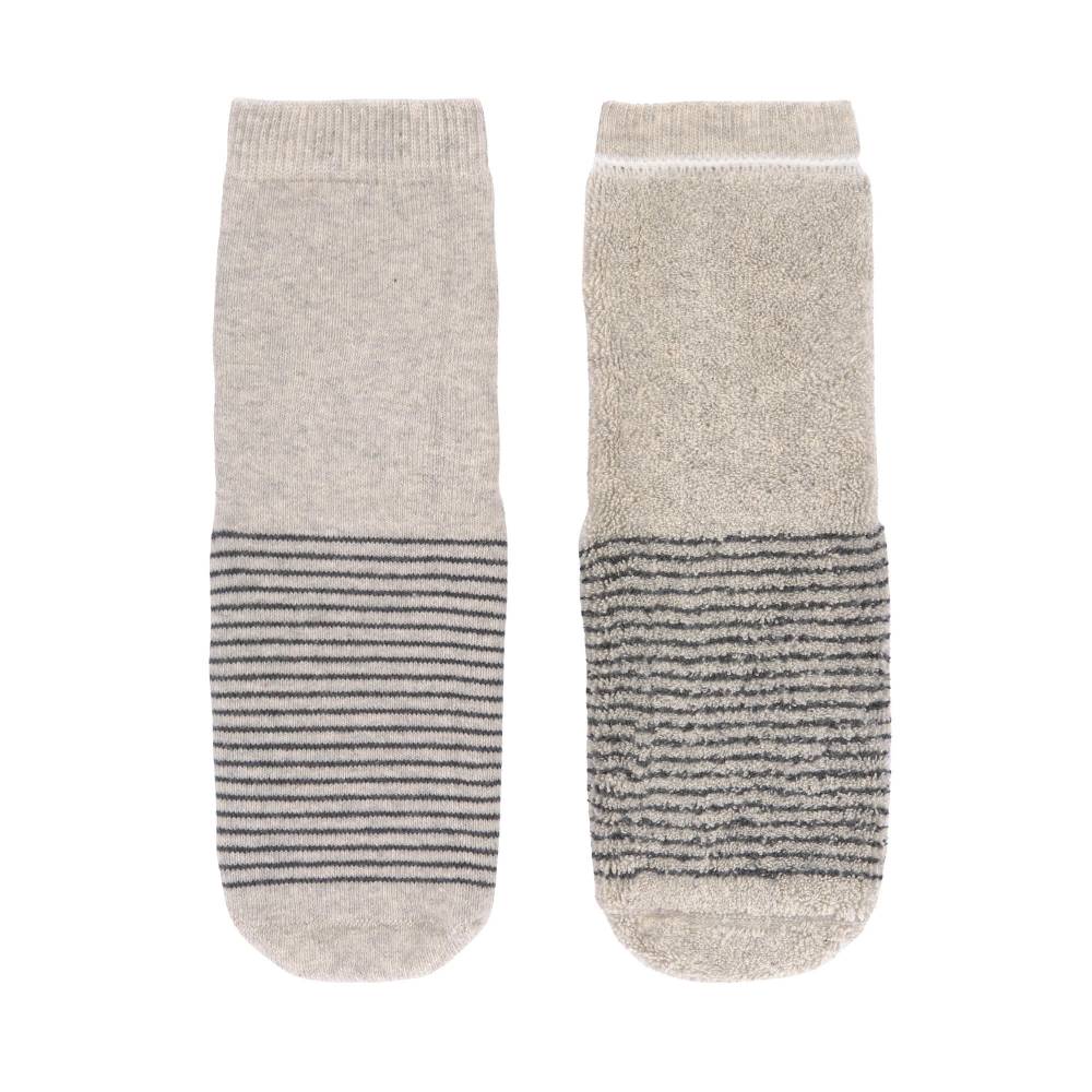 Lässig Kinder Antirutsch-Socken (2er-Set), Grau Beige im Angebot