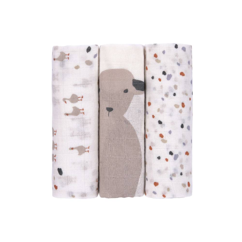 Lässig Mulltücher (3 Stk) - Heavenly Soft Swaddle L, Tiny Farmer Speckles Limitierter Zeitrabatt