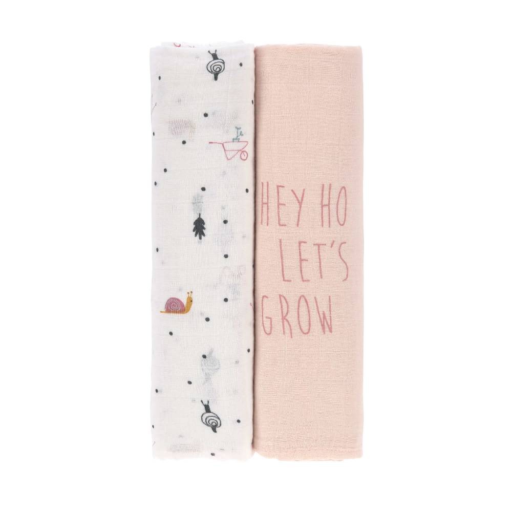 Lässig Mulltücher (2 Stk) - Heavenly Soft Swaddle XL, Garden Explorer Schnecke Fabrikpreis