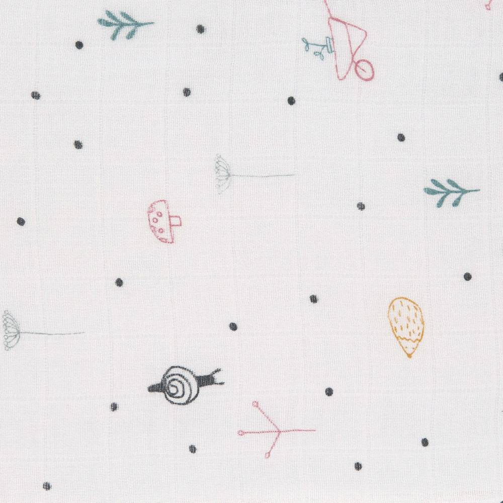 Lässig Mulltücher (2 Stk) - Heavenly Soft Swaddle XL, Garden Explorer Schnecke Fabrikpreis