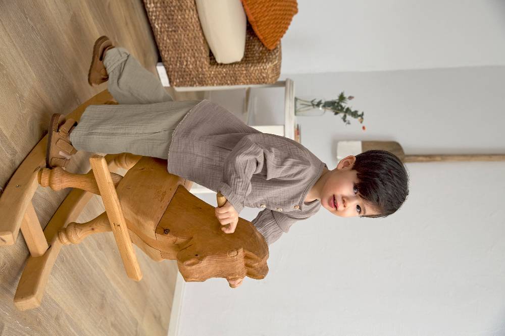 Lässig Baby Langarmshirt - Bio Baumwolle, Taupe, Grau Versandkostenfrei