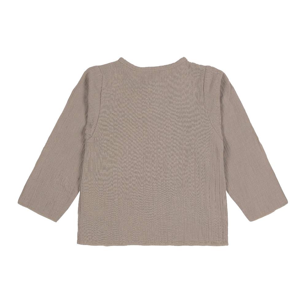 Lässig Baby Langarmshirt - Bio Baumwolle, Taupe, Grau Versandkostenfrei