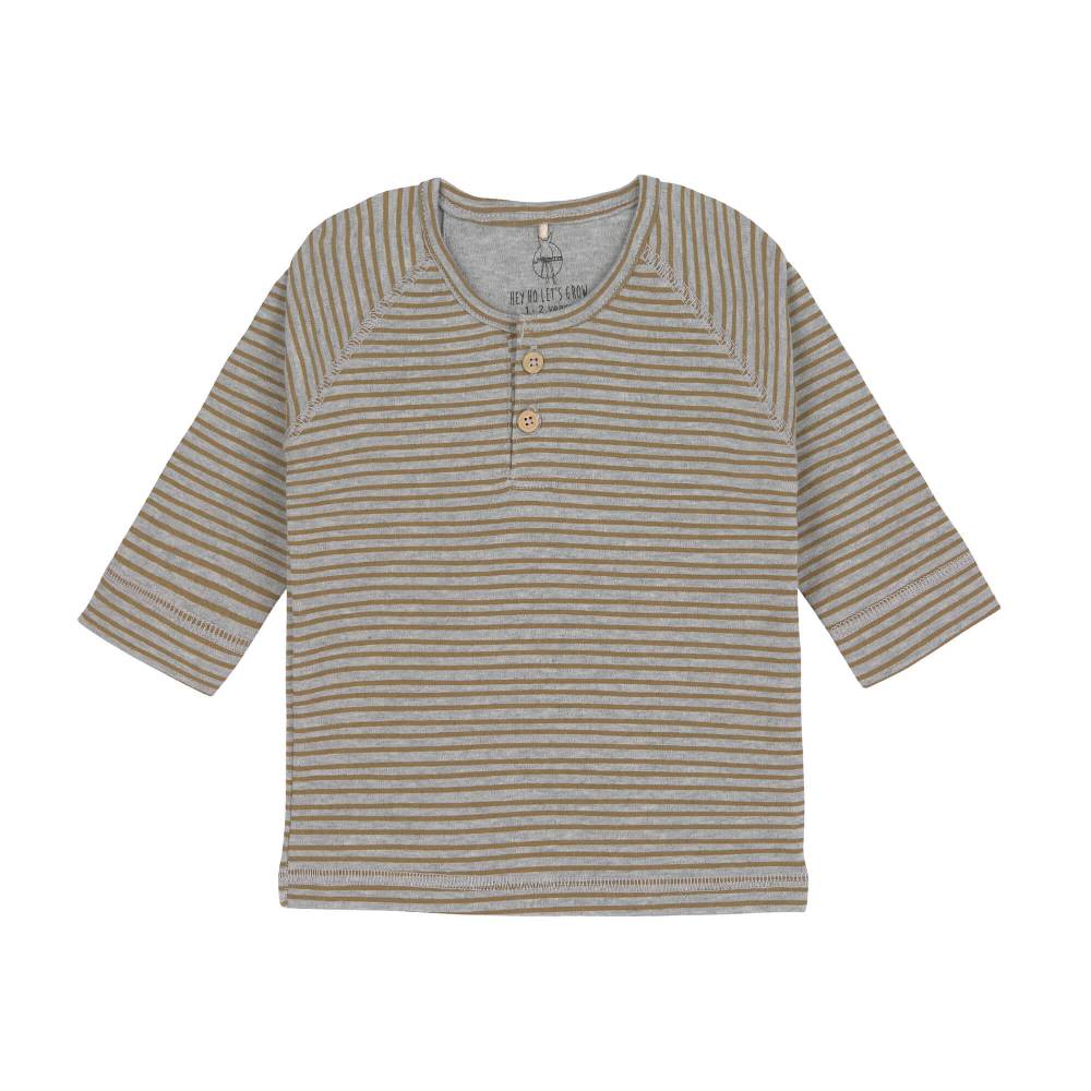 Lässig Baby Langarmshirt - Bio Baumwolle, Striped, Grau Mélange Exklusivangebot