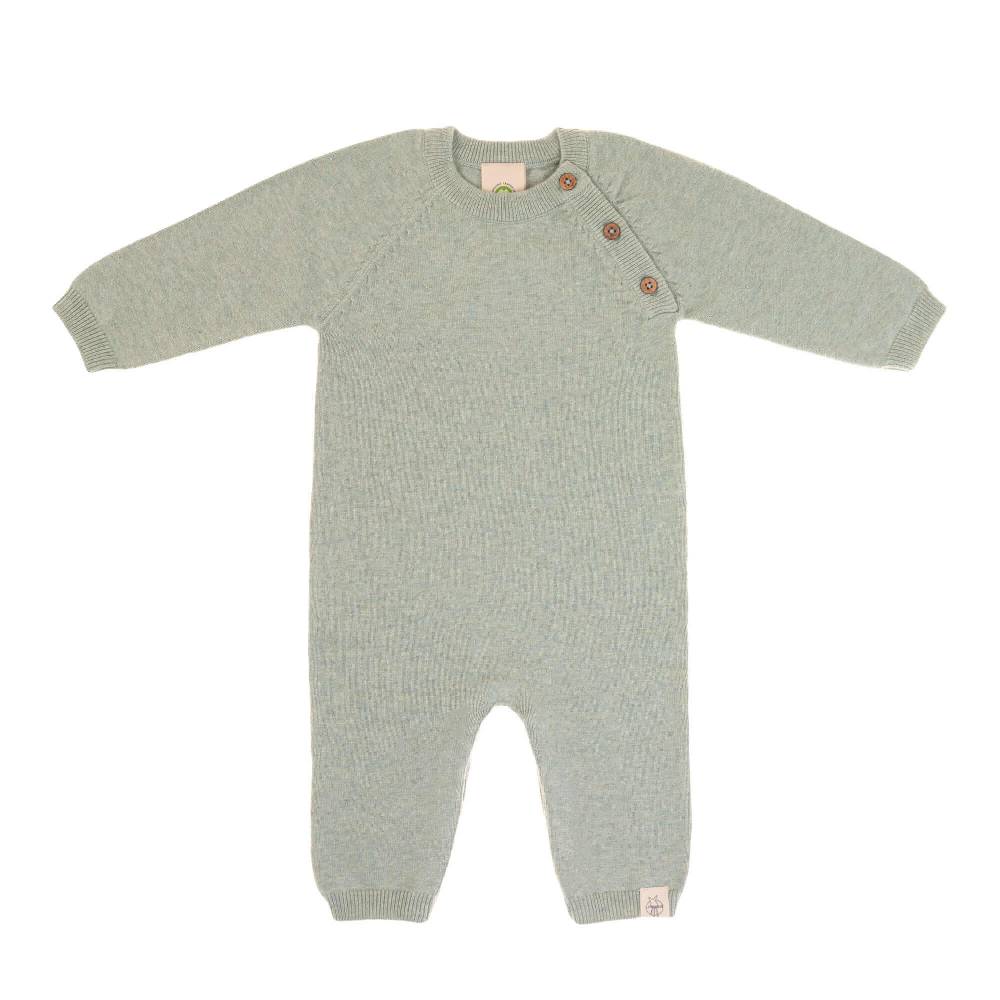 Lässig Baby Strampler - gestrickter Overall, Salbei Saisonschlussverkauf