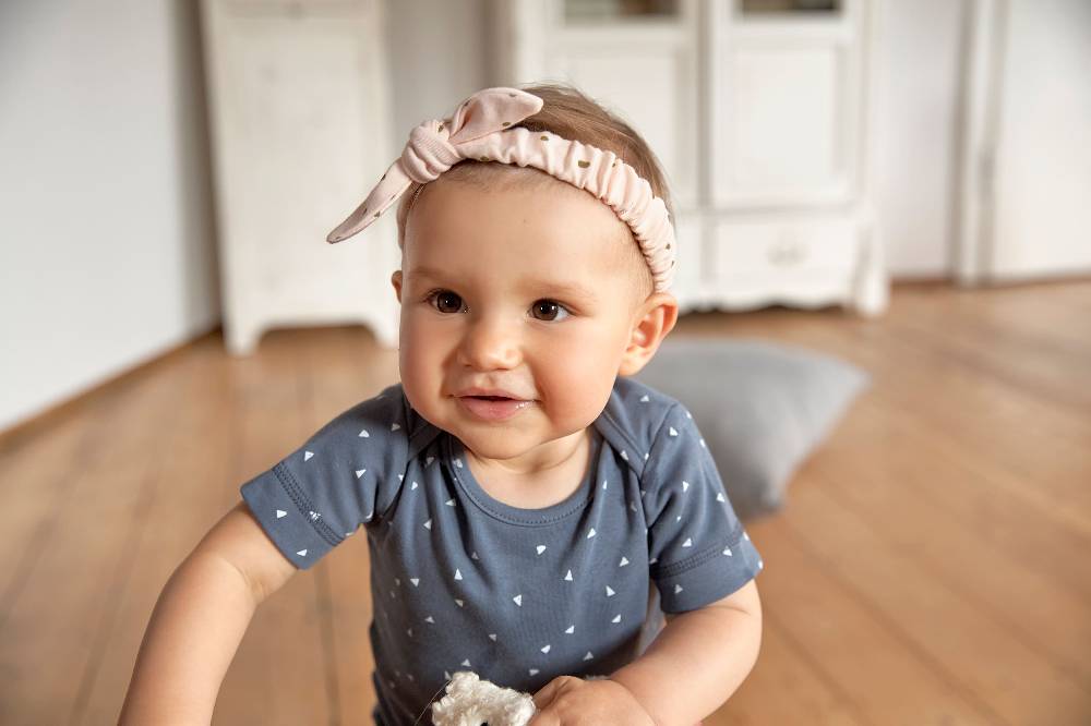 Lässig Baby Stirnband - Bio Baumwolle, Punkte, Rosa Cyber Monday