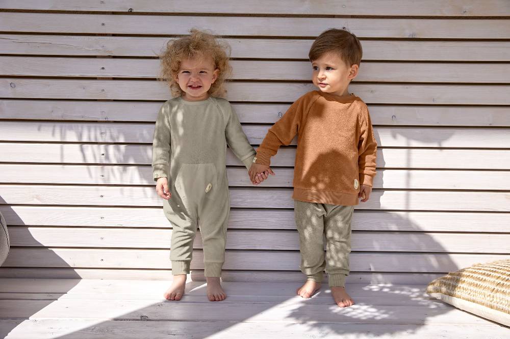 Lässig Frottee Sweater Kinder, Karamell Lagerräumung