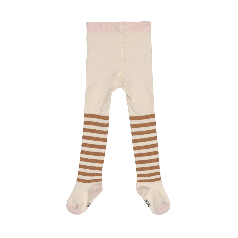 Lässig Strumpfhose GOTS - Tights, Halb Gestreift Weiß Karamell JETZT KAUFEN