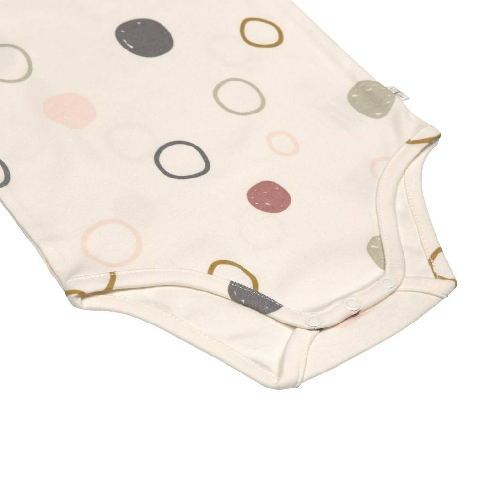 Lässig Baby Body kurzarm - Bio Baumwolle, Kreise, Beige Begrenzt auf 3 Tage