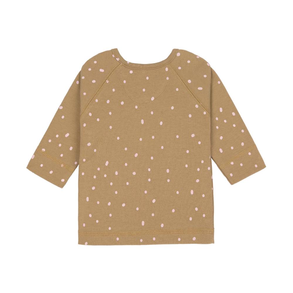 Lässig Baby Wickelshirt - Bio Baumwolle, Dots, Curry Auslauf