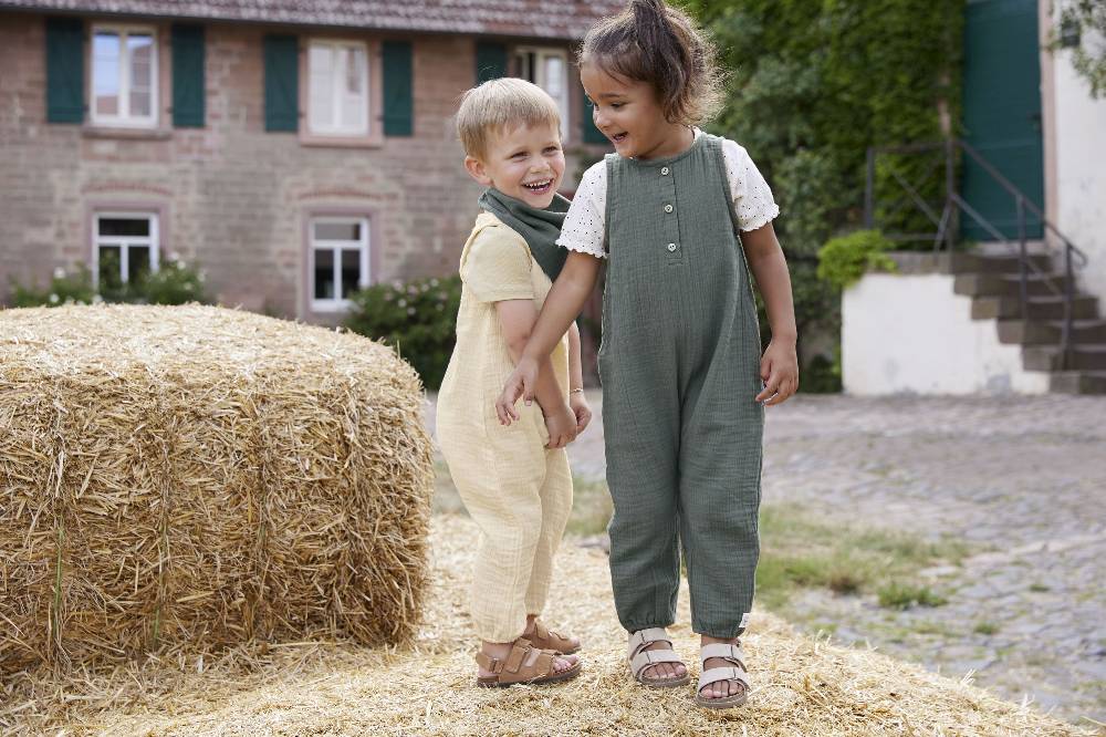 Lässig Musselin Jumpsuit - Bio Baumwolle, Petrolgrün Kostenloser Versand
