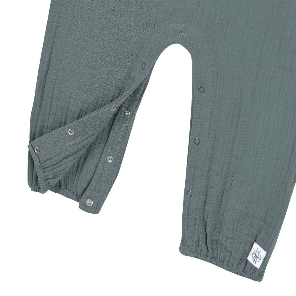 Lässig Musselin Jumpsuit - Bio Baumwolle, Petrolgrün Kostenloser Versand